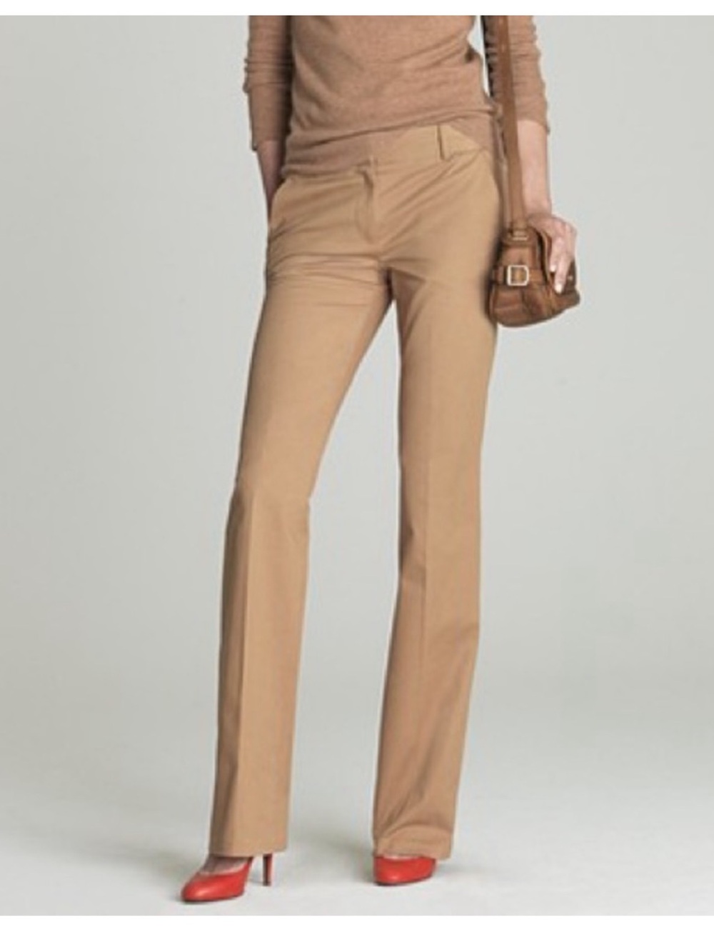 J. Crew Women's City Fit Wide-Leg
Wool Blend Pants Camel size 14
